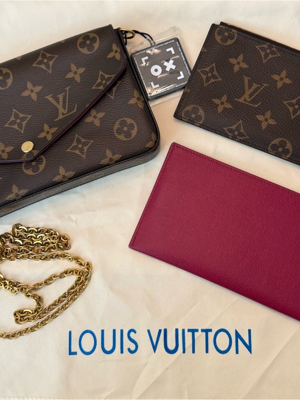Authentic Louis Vuitton Felicie Pochette with COA